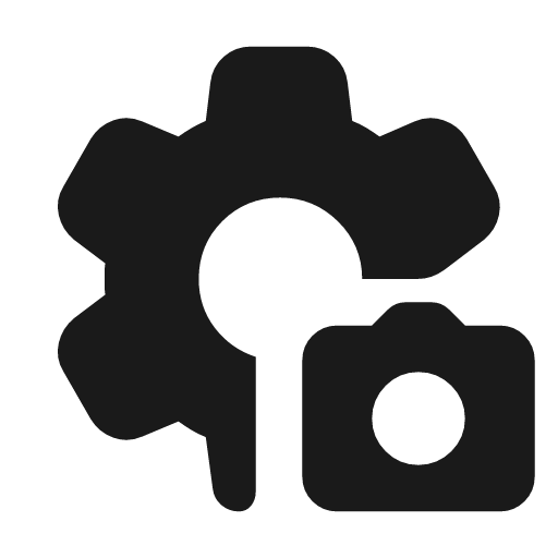 Settings photo camera rounded icon, rounded style, from Material Symbols