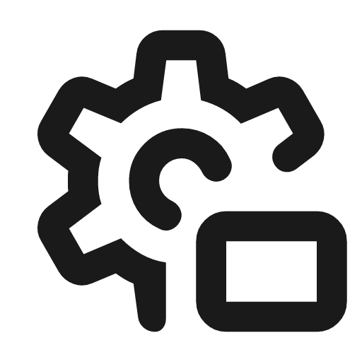 Settings screen outline rounded icon, rounded style, from Material Symbols