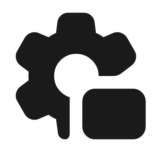 Settings screen rounded icon, rounded style, from Material Symbols