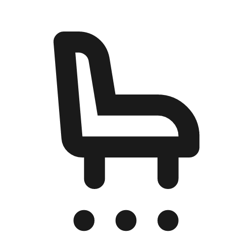 Settings seating outline rounded icon, rounded style, from Material Symbols