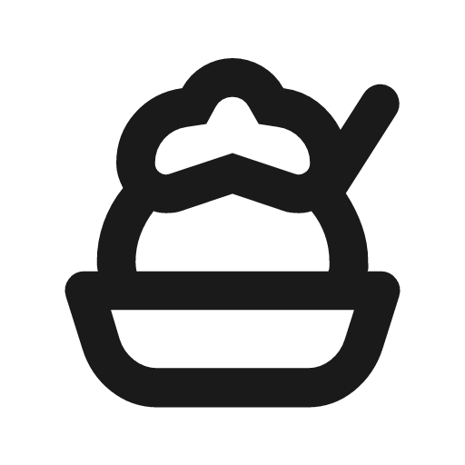 Shaved ice outline rounded icon, rounded style, from Material Symbols