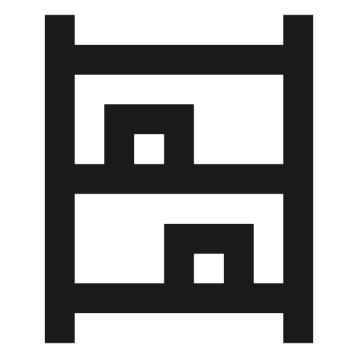 Shelves outline icon, outline style, from Material Symbols