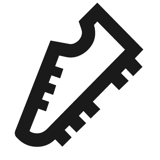 Shoe cleats outline sharp icon, sharp-cornered style, from Material Symbols