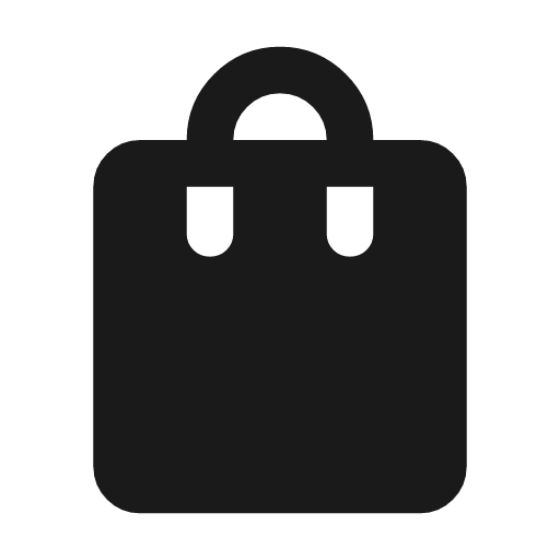 Shopping bag icon, solid style, from Material Symbols