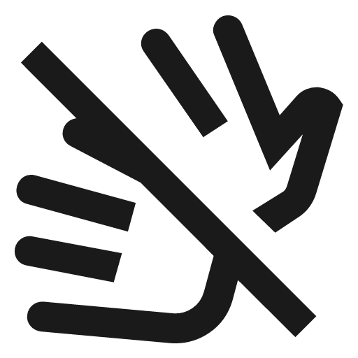 Sign language off outline icon, outline style, from Material Symbols