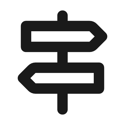 Signpost outline rounded icon, rounded style, from Material Symbols
