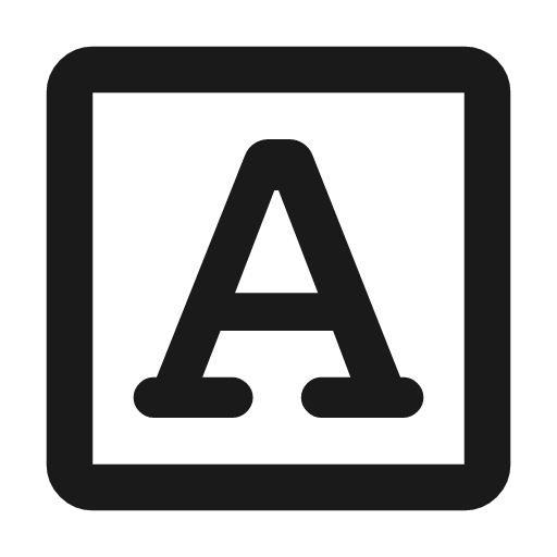 Slab serif outline rounded icon, rounded style, from Material Symbols