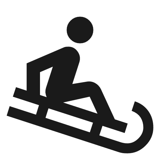 Sledding icon, solid style, from Material Symbols