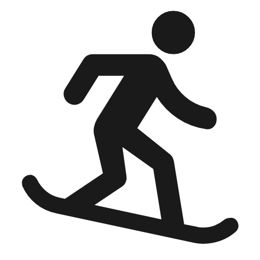 Snowboarding rounded icon, rounded style, from Material Symbols