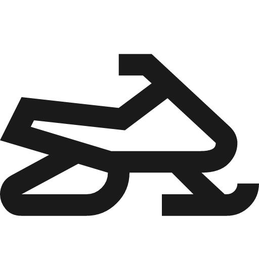Snowmobile outline icon, outline style, from Material Symbols