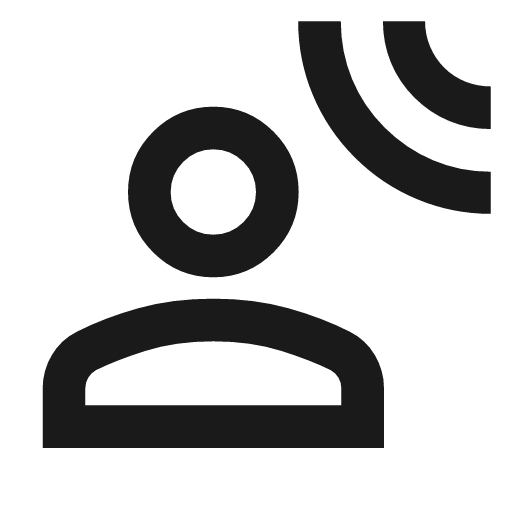 Spatial audio outline icon, outline style, from Material Symbols