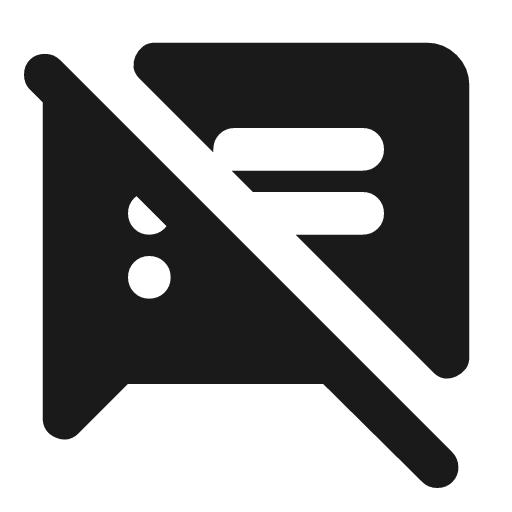 Speaker notes off rounded icon, rounded style, from Material Symbols