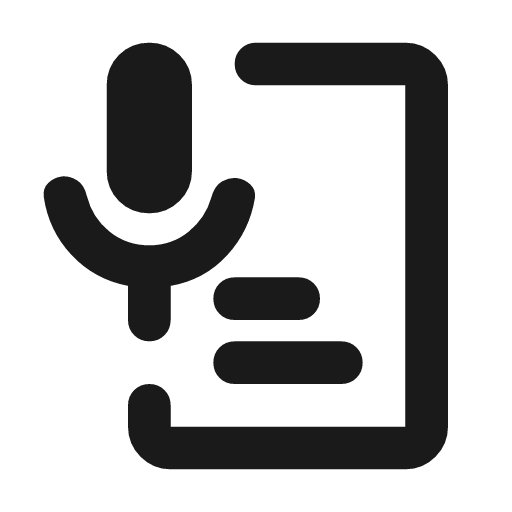 Speech to text 2 outline rounded icon, rounded style, from Material Symbols