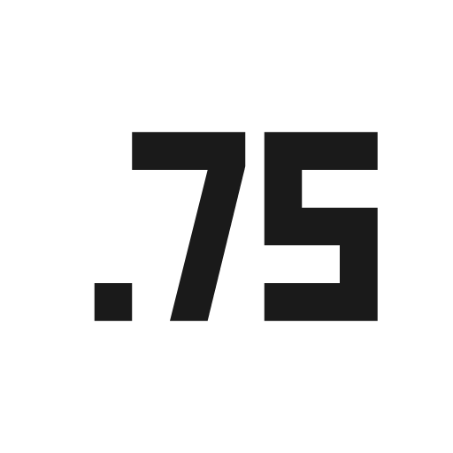 Speed 0 75 sharp icon, sharp-cornered style, from Material Symbols