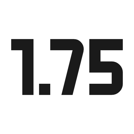 Speed 1 75 icon, solid style, from Material Symbols