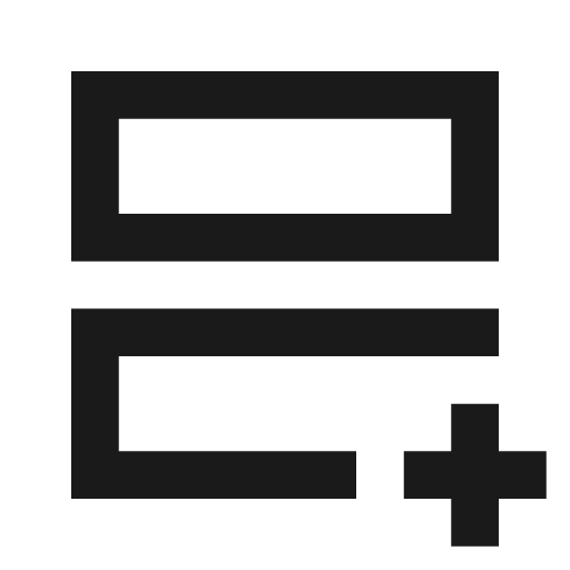Splitscreen add outline sharp icon, sharp-cornered style, from Material Symbols