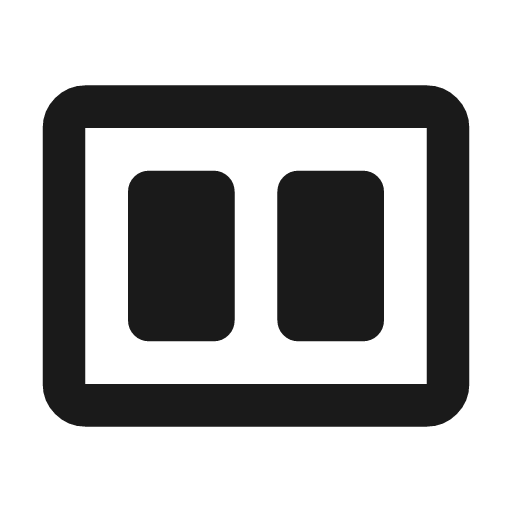 Splitscreen landscape outline rounded icon, rounded style, from Material Symbols