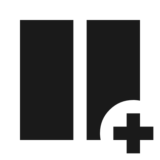 Splitscreen vertical add sharp icon, sharp-cornered style, from Material Symbols