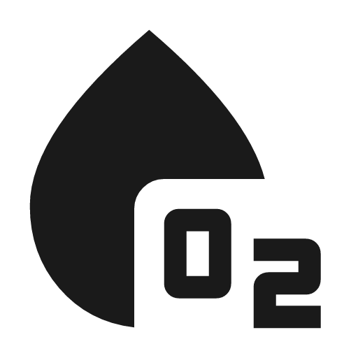 Spo2 icon, solid style, from Material Symbols