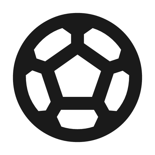 Sports soccer icon, solid style, from Material Symbols