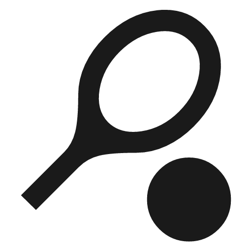 Sports tennis icon, solid style, from Material Symbols