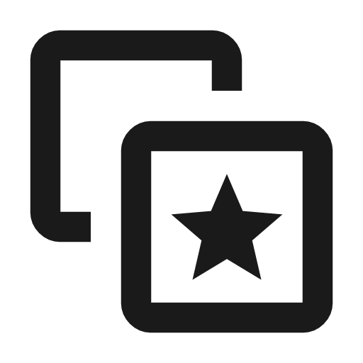 Stack star outline icon, outline style, from Material Symbols