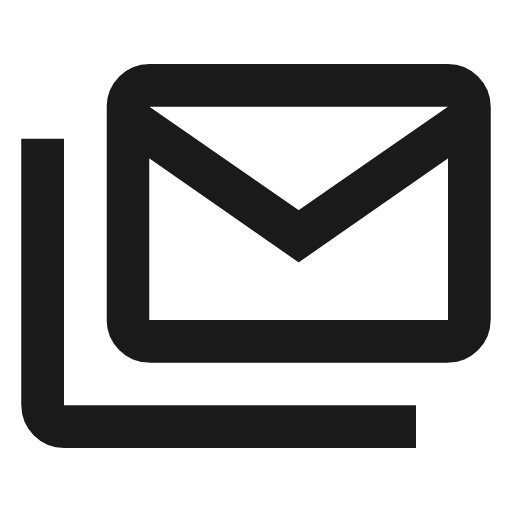 Stacked email outline icon, outline style, from Material Symbols