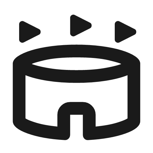 Stadium outline rounded icon, rounded style, from Material Symbols