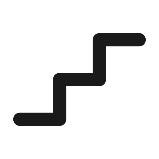 Stairs 2 rounded icon, rounded style, from Material Symbols