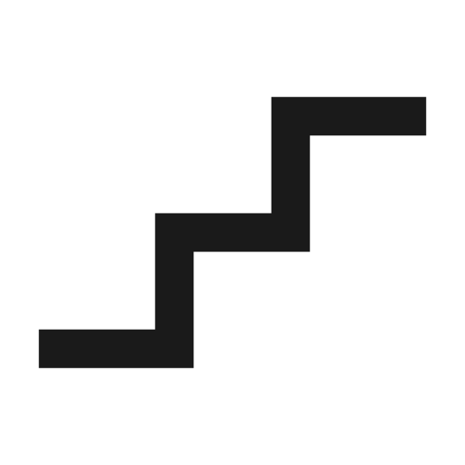 Stairs 2 icon, solid style, from Material Symbols