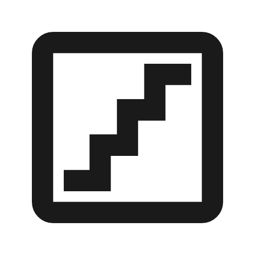 Stairs outline icon, outline style, from Material Symbols