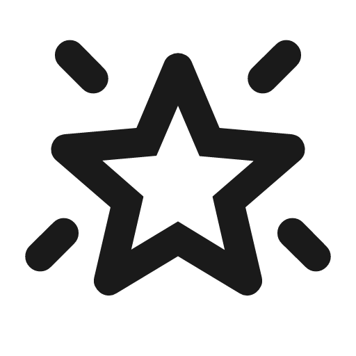 Star shine outline rounded icon, rounded style, from Material Symbols