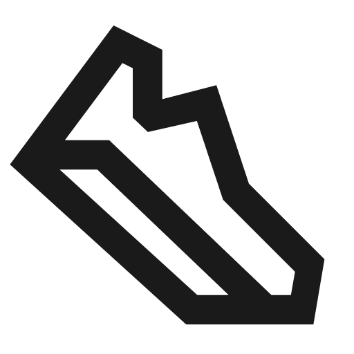 Steps outline sharp icon, sharp-cornered style, from Material Symbols