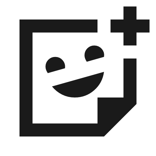 Sticker add outline sharp icon, sharp-cornered style, from Material Symbols