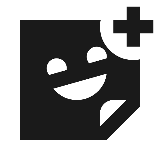 Sticker add sharp icon, sharp-cornered style, from Material Symbols