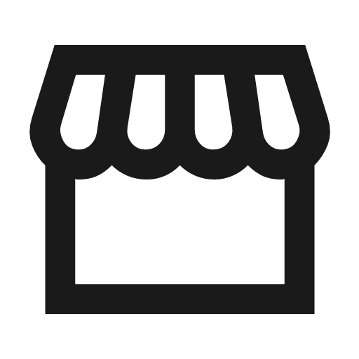 Storefront outline sharp icon, sharp-cornered style, from Material Symbols