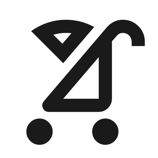 Stroller outline icon, outline style, from Material Symbols