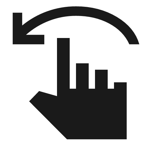 Swipe left sharp icon, sharp-cornered style, from Material Symbols