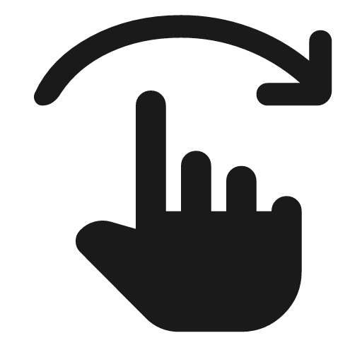 Swipe right rounded icon, rounded style, from Material Symbols