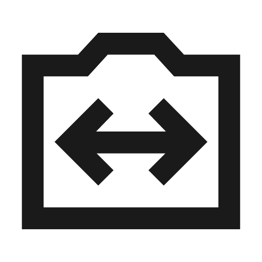Switch camera outline sharp icon, sharp-cornered style, from Material Symbols