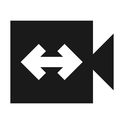 Switch video sharp icon, sharp-cornered style, from Material Symbols