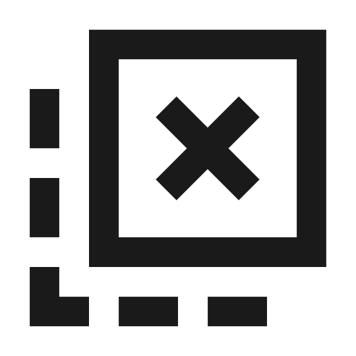 Tab close inactive outline sharp icon, sharp-cornered style, from Material Symbols