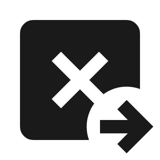 Tab close right icon, solid style, from Material Symbols