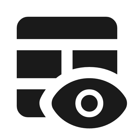 Table eye rounded icon, rounded style, from Material Symbols