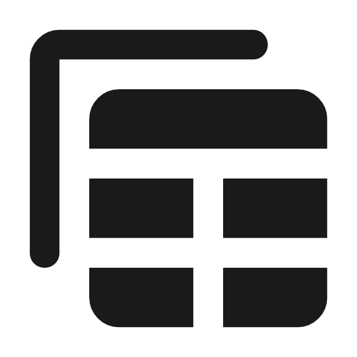 Table view rounded icon, rounded style, from Material Symbols