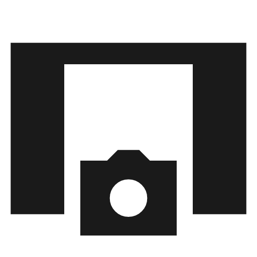 Tablet camera sharp icon, sharp-cornered style, from Material Symbols