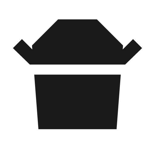 Takeout dining icon, solid style, from Material Symbols