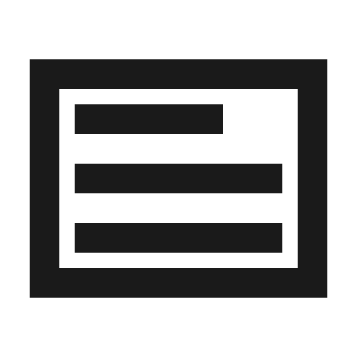 Text ad outline sharp icon, sharp-cornered style, from Material Symbols