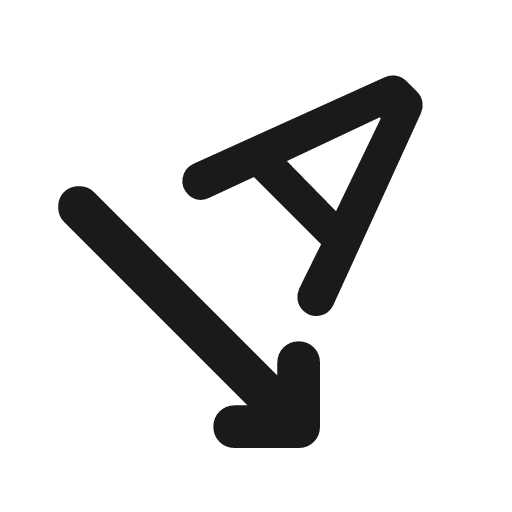 Text rotation angledown rounded icon, rounded style, from Material Symbols
