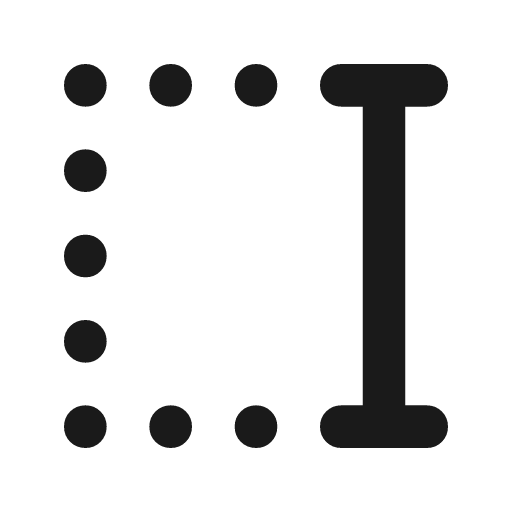 Text select end rounded icon, rounded style, from Material Symbols